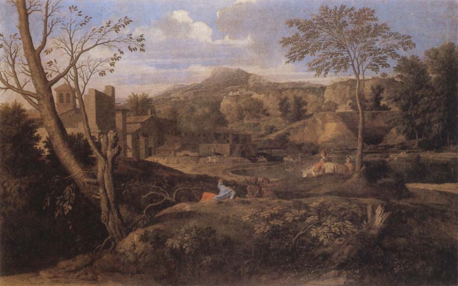 Nicolas Poussin Landscape with Three Men